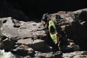 Whitewater Kayak Portage on the Rouge River, Quebec
